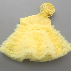 Yellow Ruffled Girls Dress